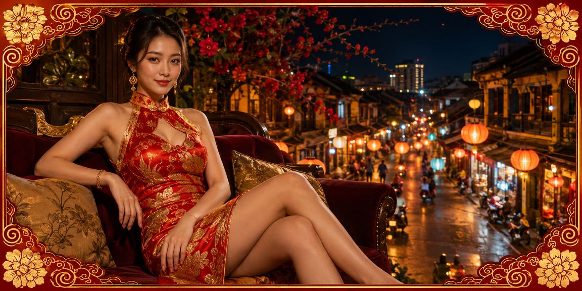 Người dùng Hà Nội xem thông tin cá cược buổi tối dưới ánh đèn lồng